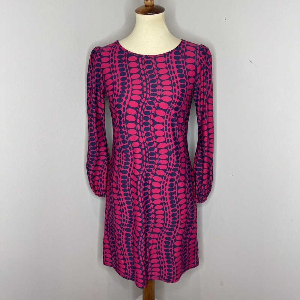 Jude Connally Chloe Ponte Pink Circle Design Cloth Shift Dress‎ Small S